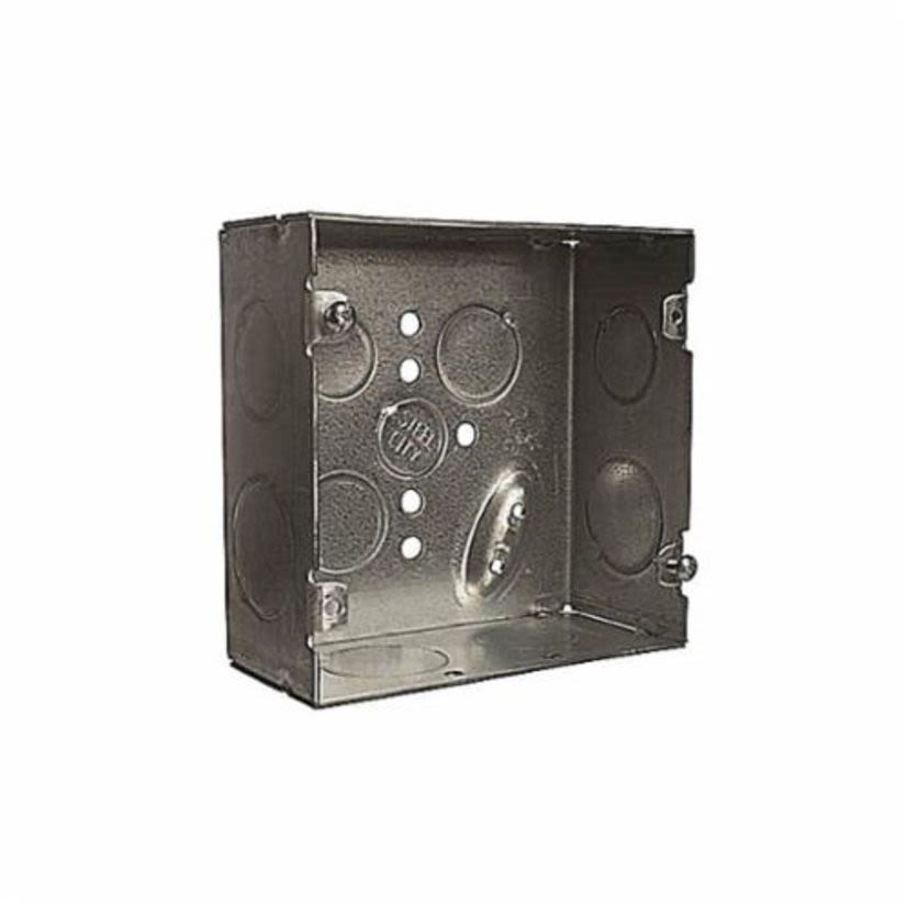 Thomas & Betts Steel City® 72171-3/4-1 Outlet Box, Steel, 42 cu-in Capacity, 1 Outlets, 16 Knockouts, 4-11/16 in H x 4-11/16 in W x 2-1/8 in D